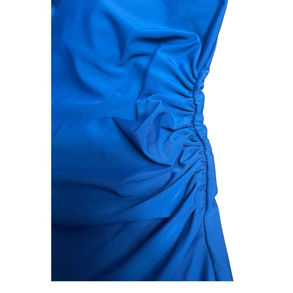 Blue Ruched Tummy Control Swim Dress Set - Picture 12 of 15